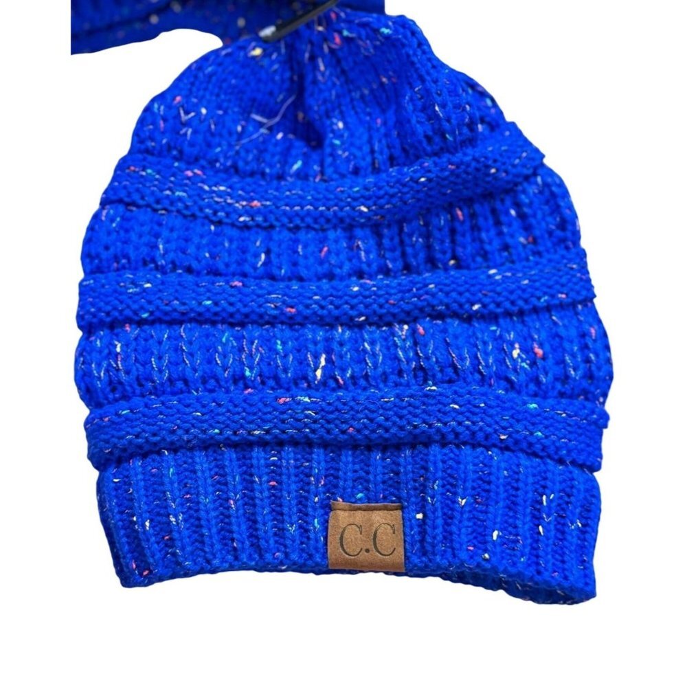 CC Women Ponytail Beanie Lined Royal Blue sku hat